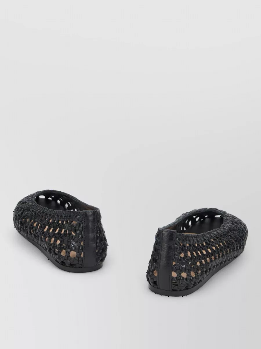 Manebi Woven Leather Ballerina Shoes
