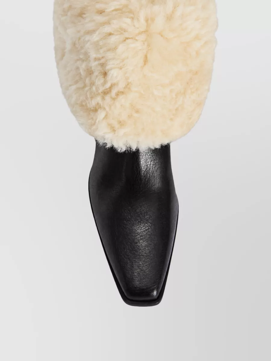 Paris Texas Shearling Trim Ankle Boots