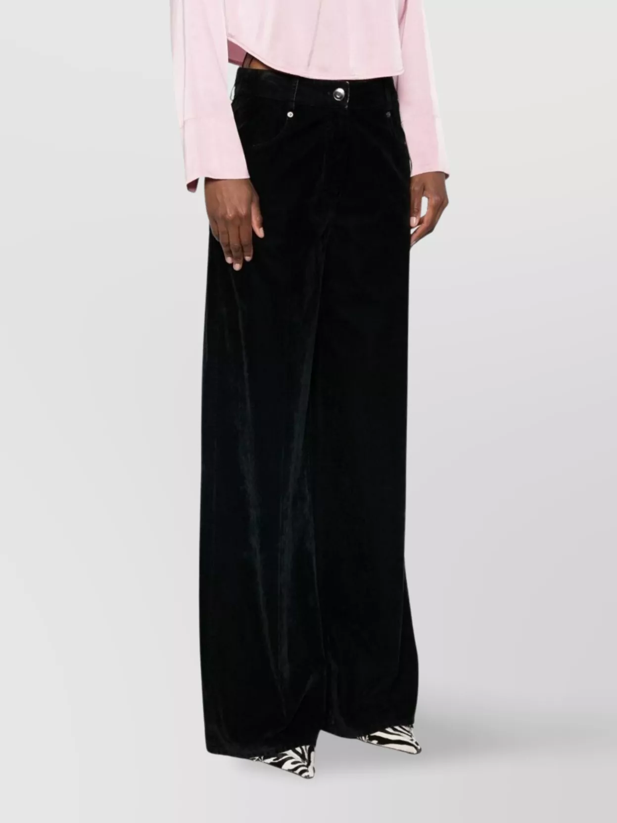 Forte Forte Velvet Wide-leg Trousers Pockets In Black