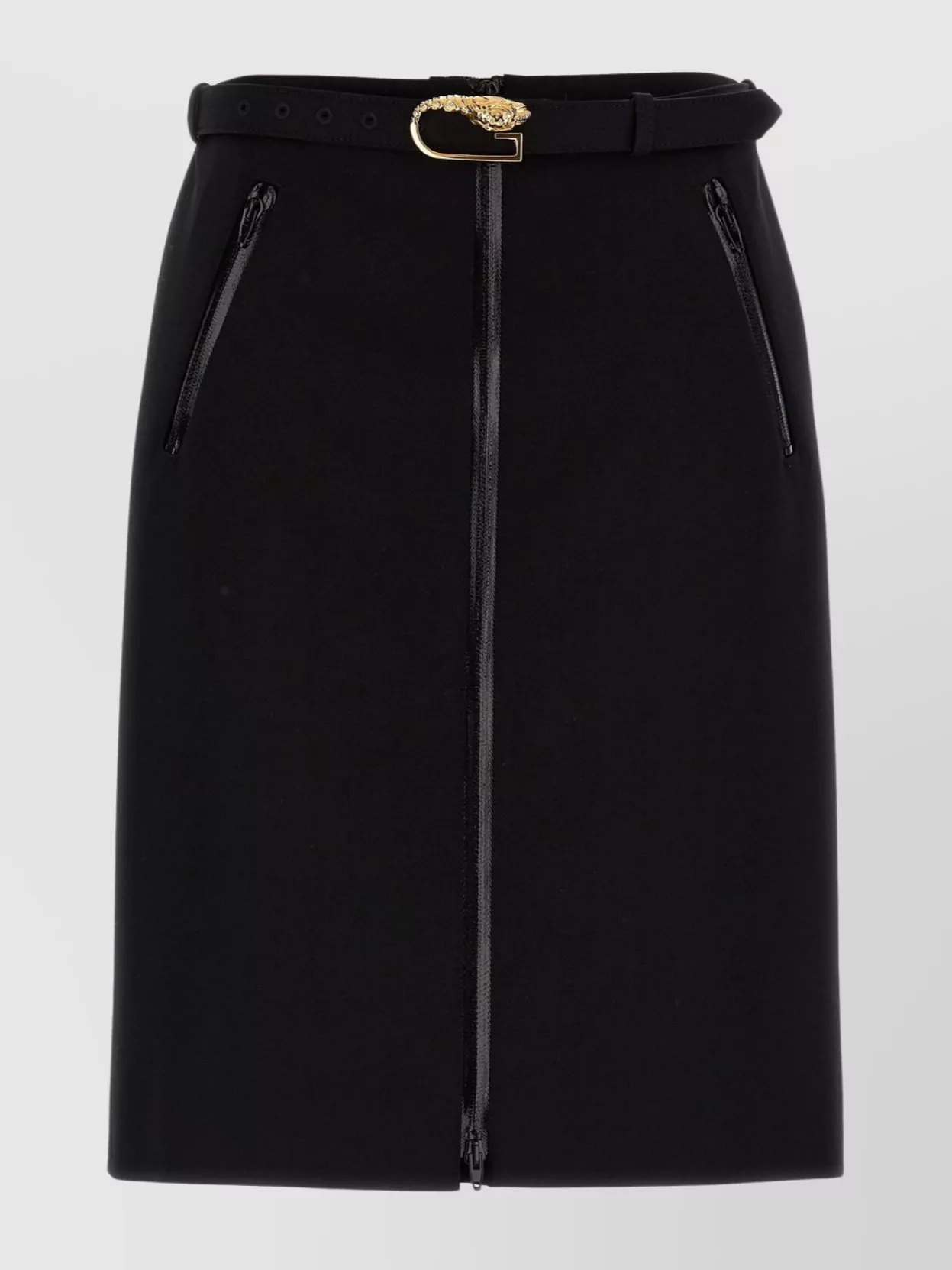 Gucci Wool Skirt With Belt That Can Be Removed In Black