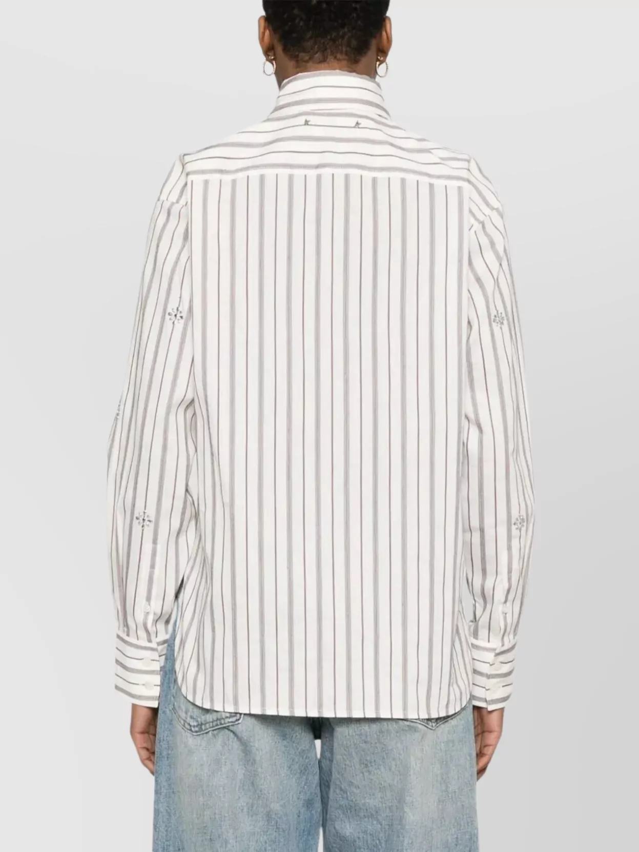 Golden Goose Studded Striped Cotton Shirt