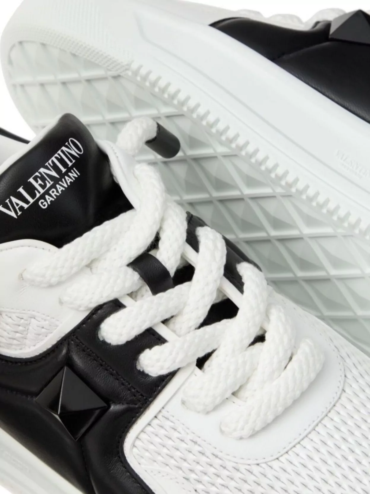 Valentino Garavani Xl Leather Sneakers With Roman Stud Detailing