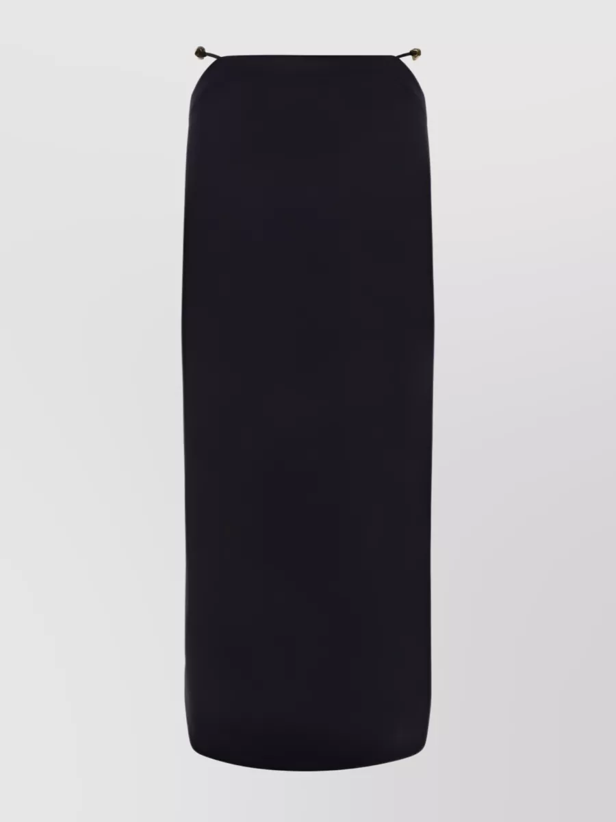 Shop Ganni Beaded Satin Maxi Skirt In Black