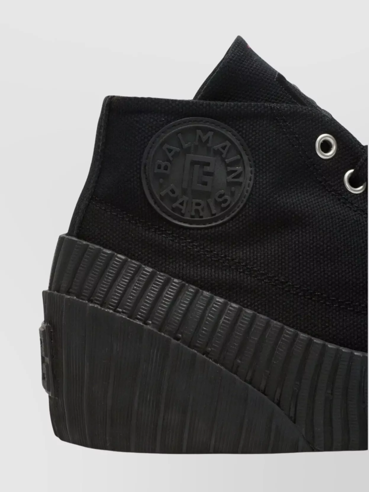 Balmain Low-Top Canvas Sneakers Rubber Sole