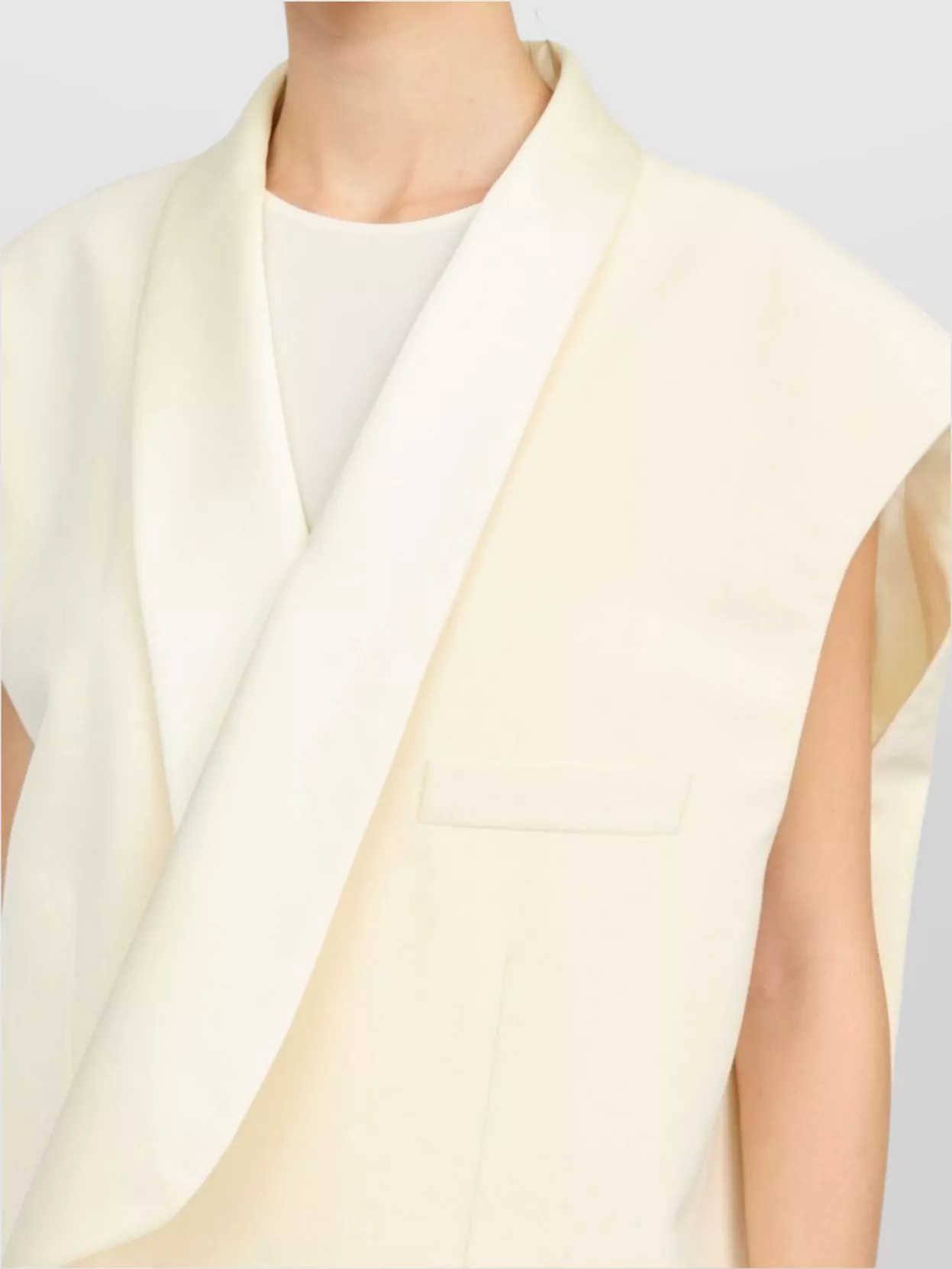 Mm6 Maison Margiela Wool Sleeveless Longline Vest With Shawl Collar