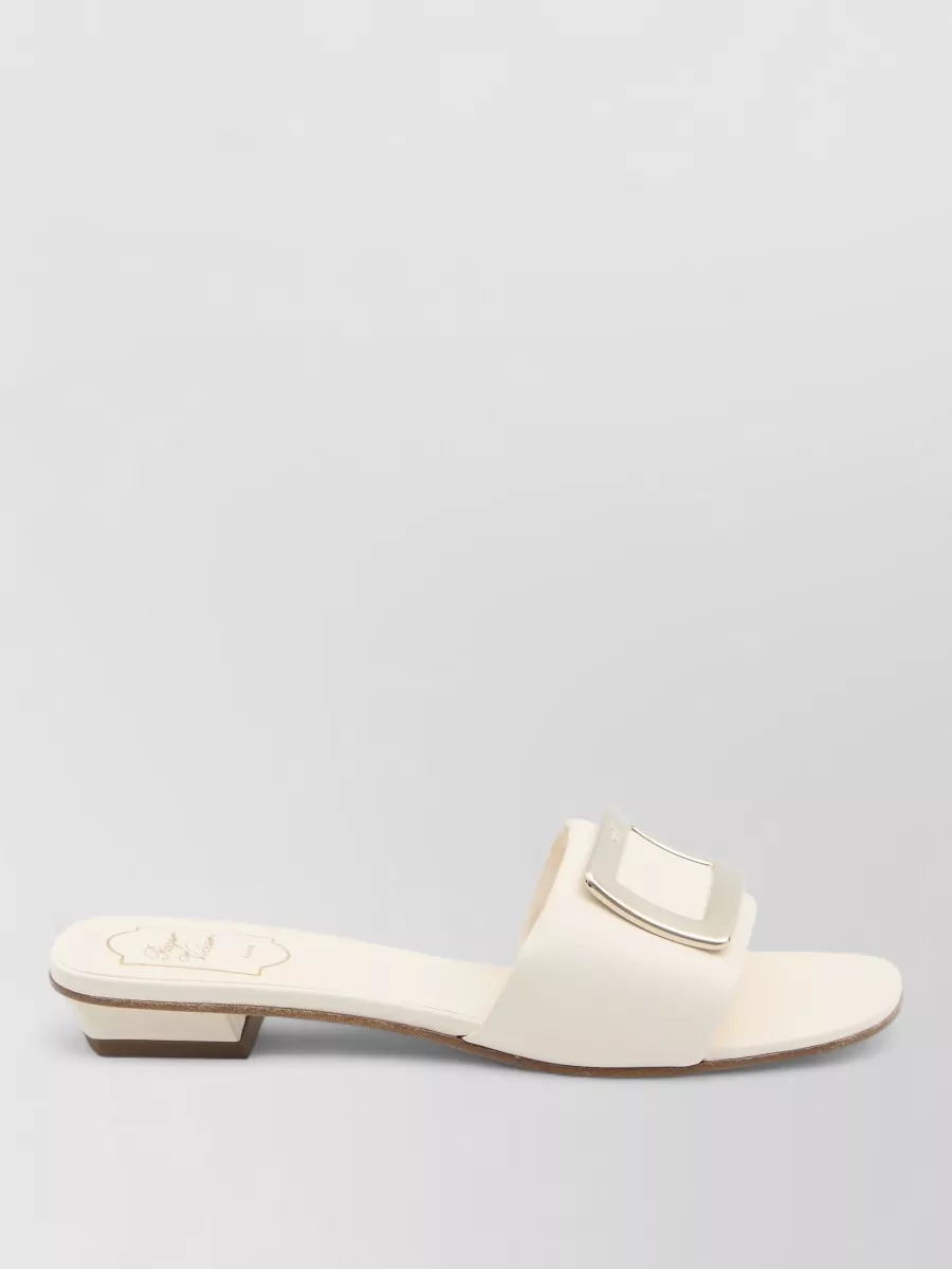 Roger Vivier Rv Leather Slides Padded Strap Buckle