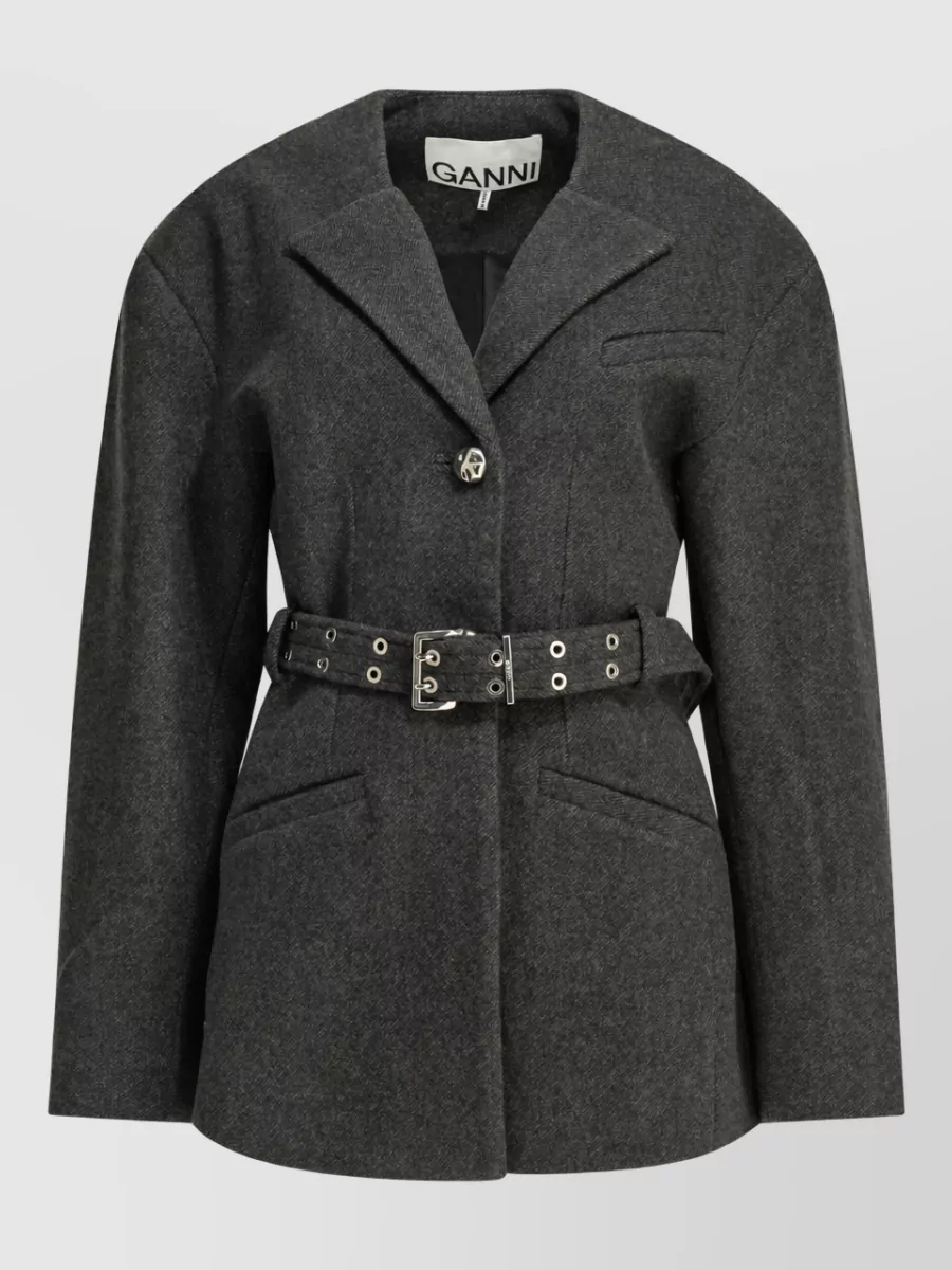 Ganni Cashmere single breasted coat