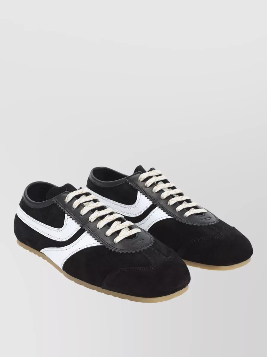 Dries Van Noten Leather Suede Low-Top Sneakers