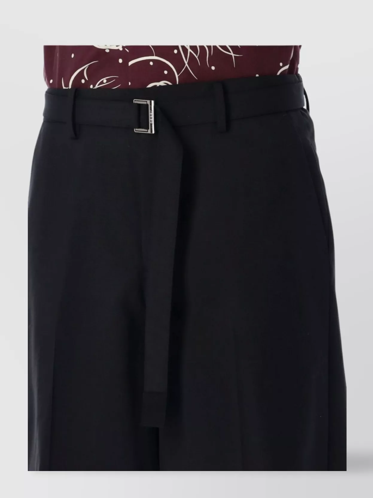 Sacai Pleated Knee Length Shorts With Belt Loops