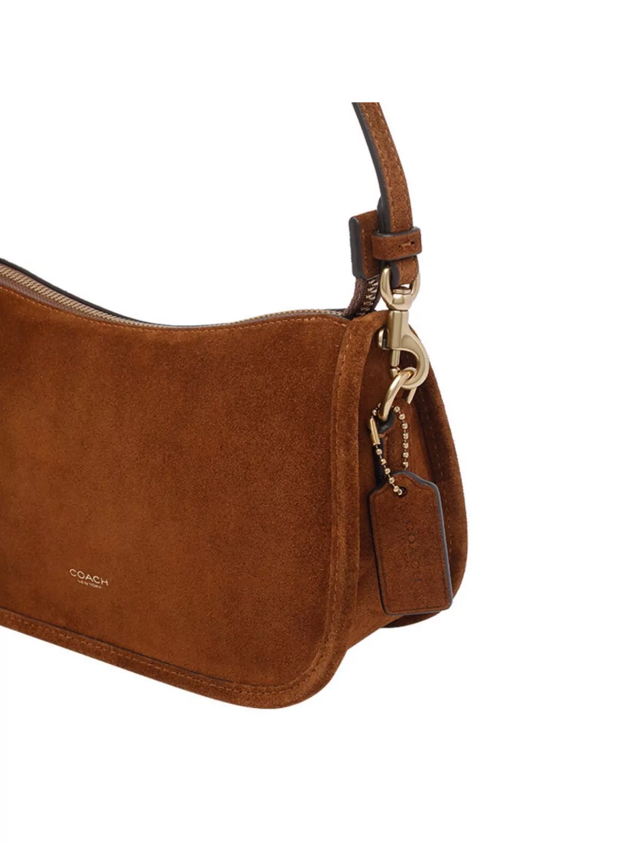 Coach Suede Shoulder Bag Chain Detail