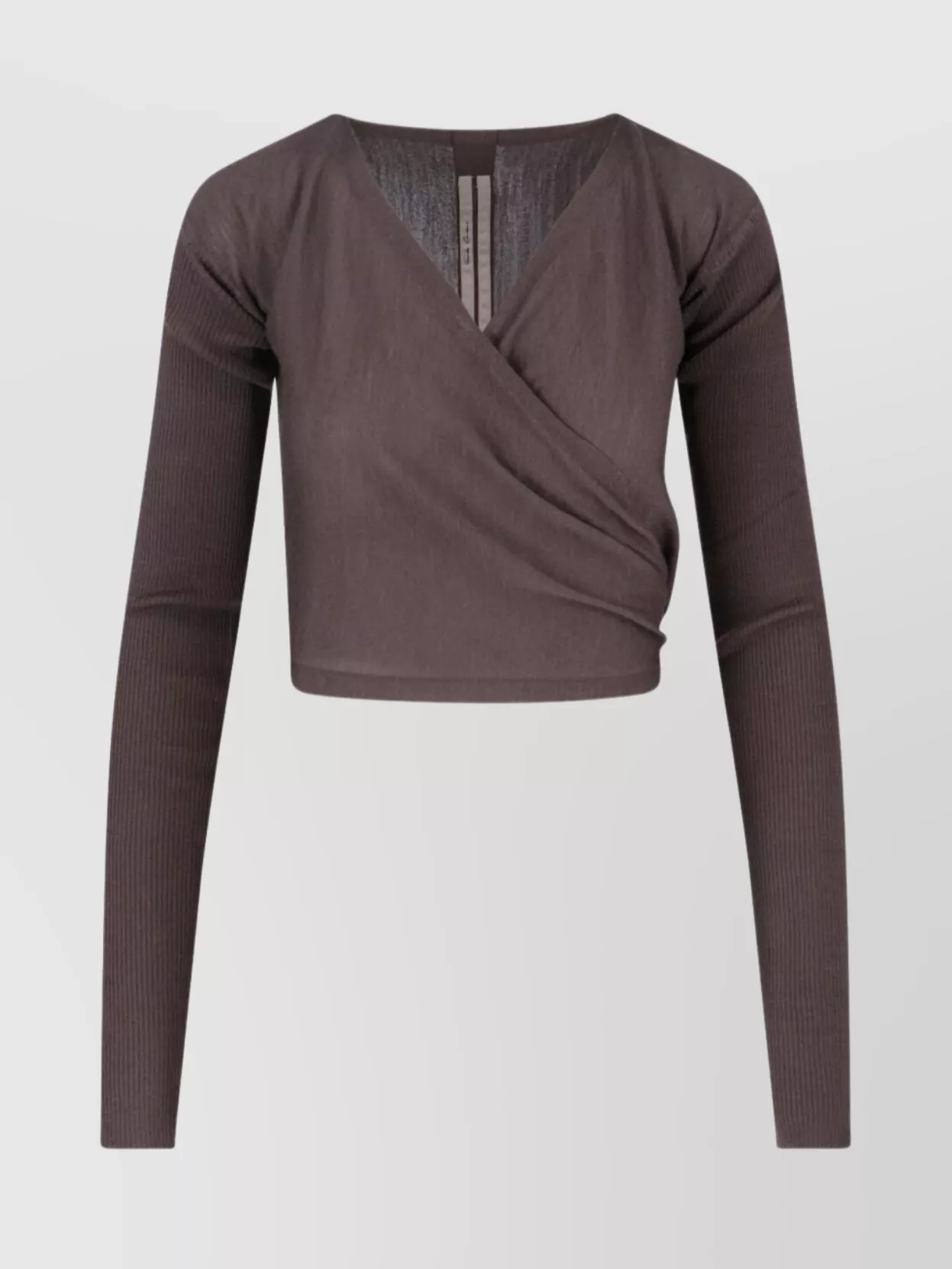 Rick Owens Crewneck Wrap Knitwear Long Sleeves Cropped In Multi