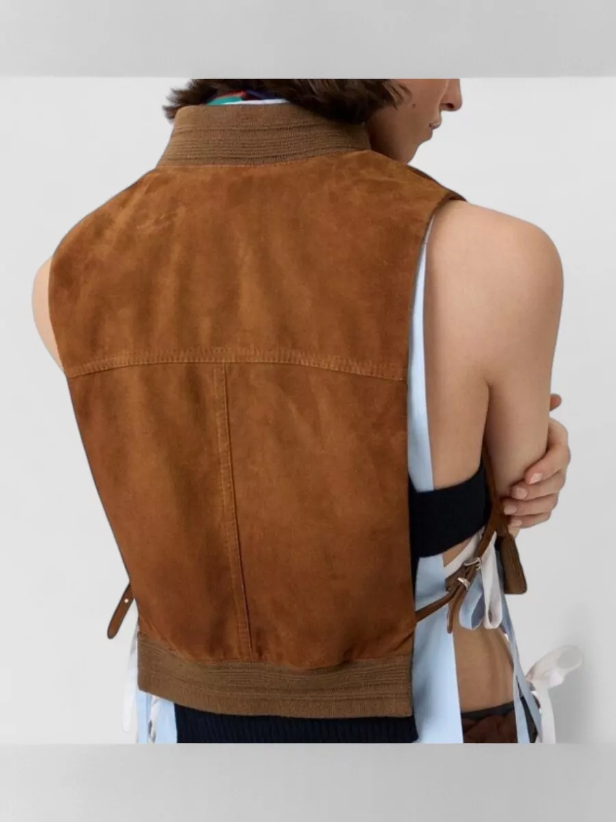 Miu Miu Leather Buttoned Vest
