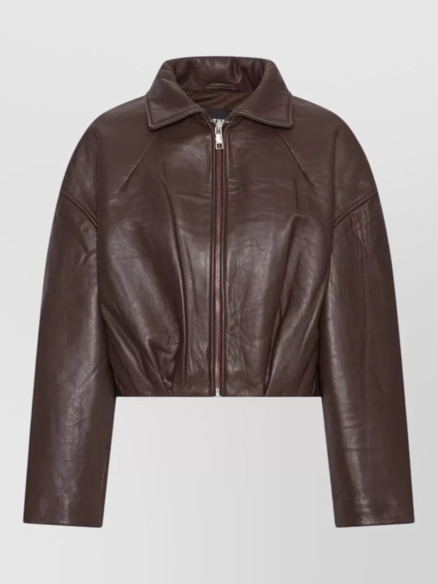 Rotate lamb leather coat