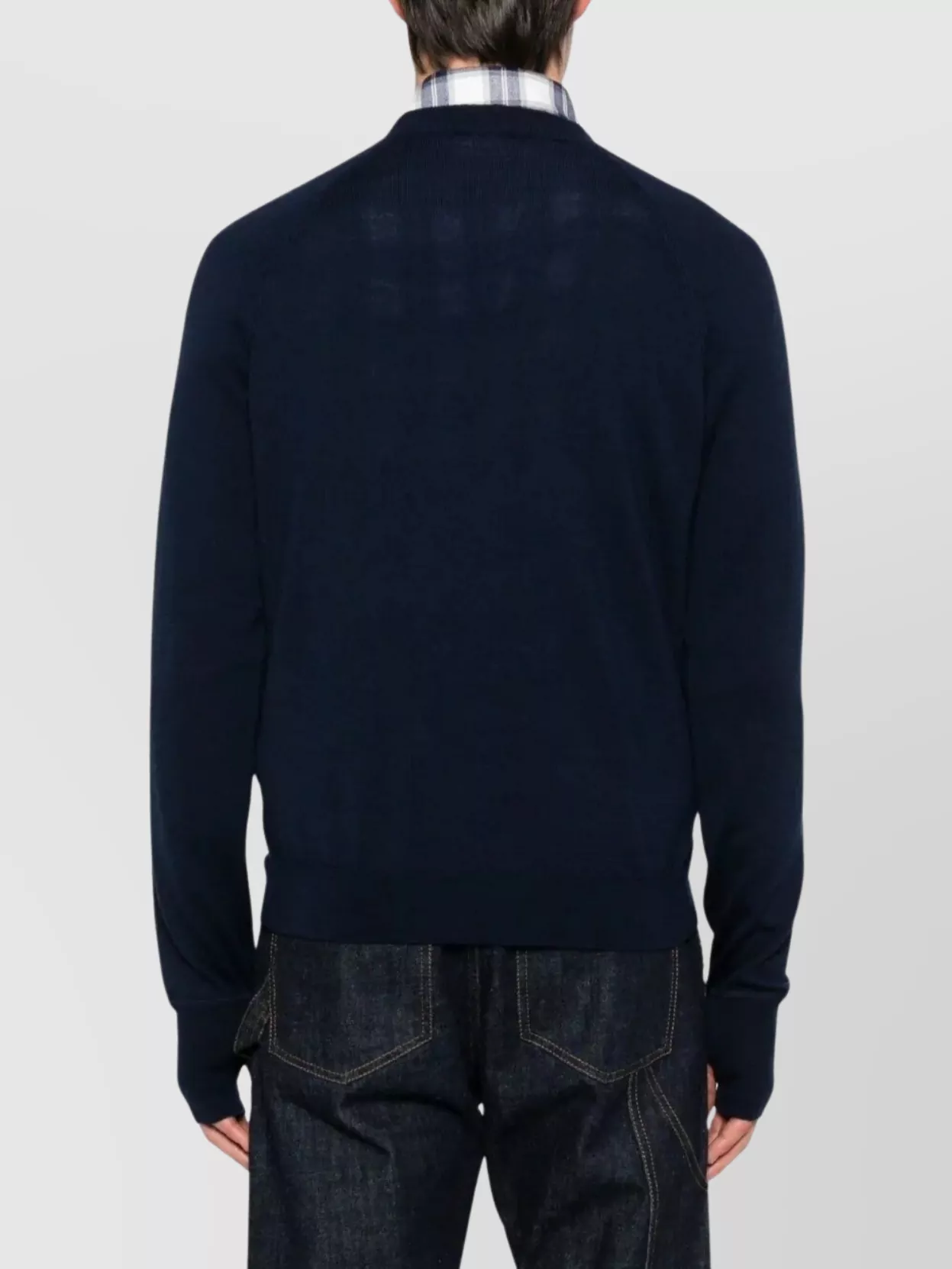 Eleventy Ribbed Crewneck Raglan Sweater With Long Sleeves