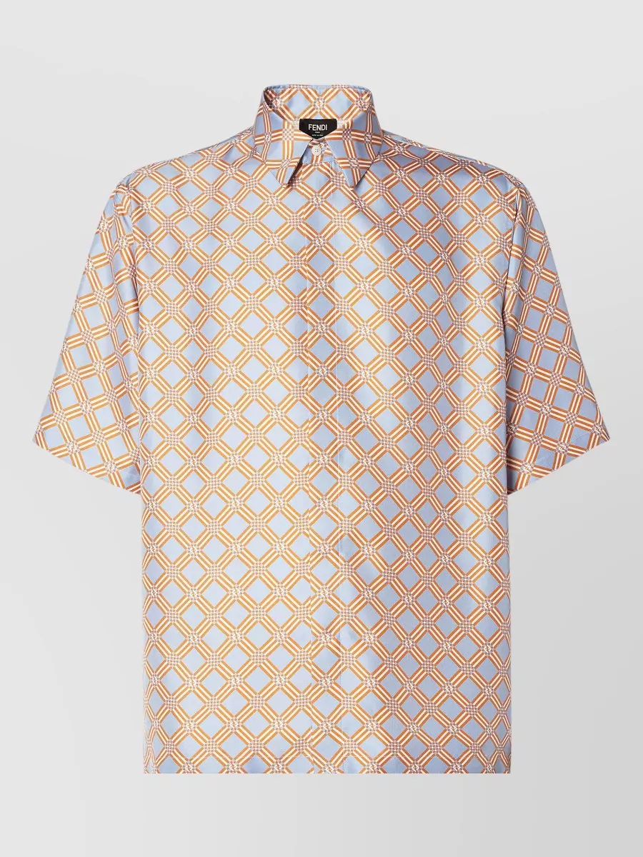 Fendi silk oversized printed short-sleeve shirt