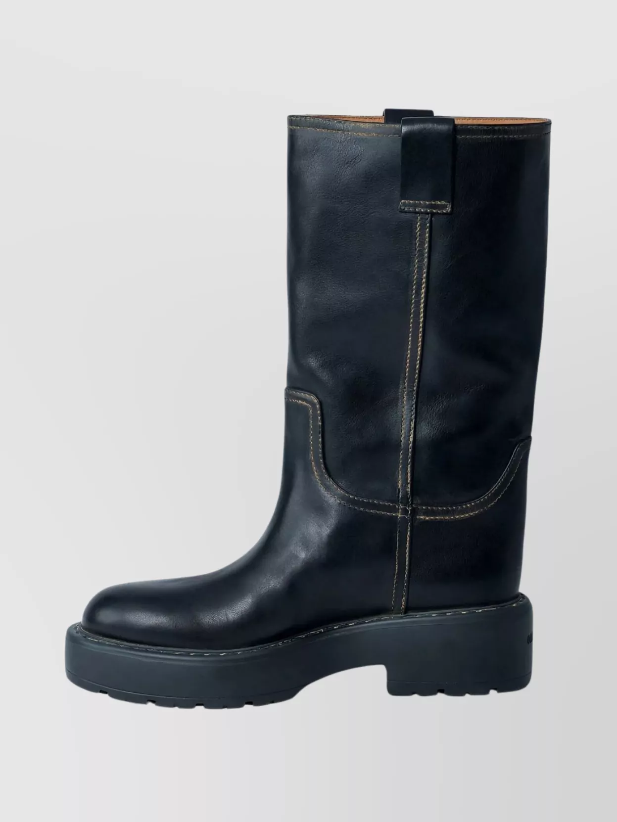 Miu Miu Round Toe Block Heel Ankle Boots