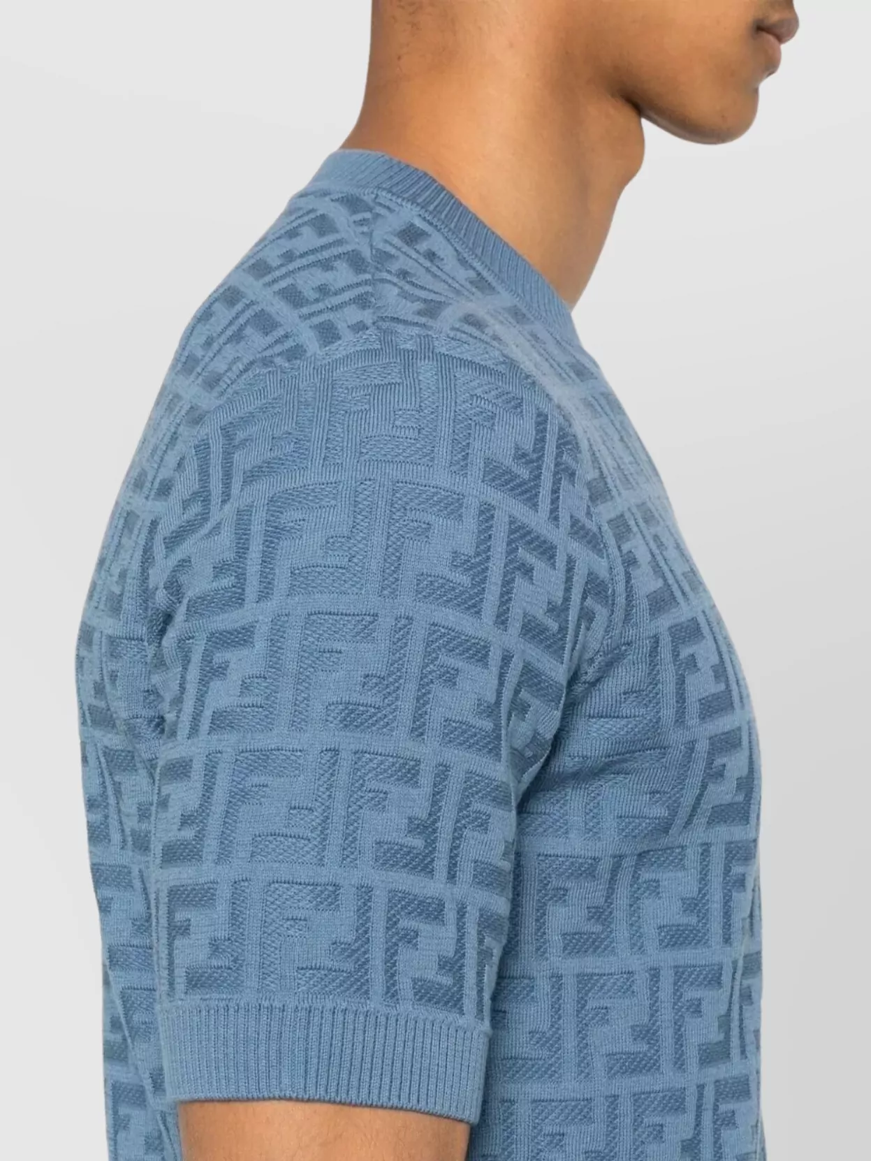 Fendi Logo Pattern Crew Neck Short-Sleeve Pullover