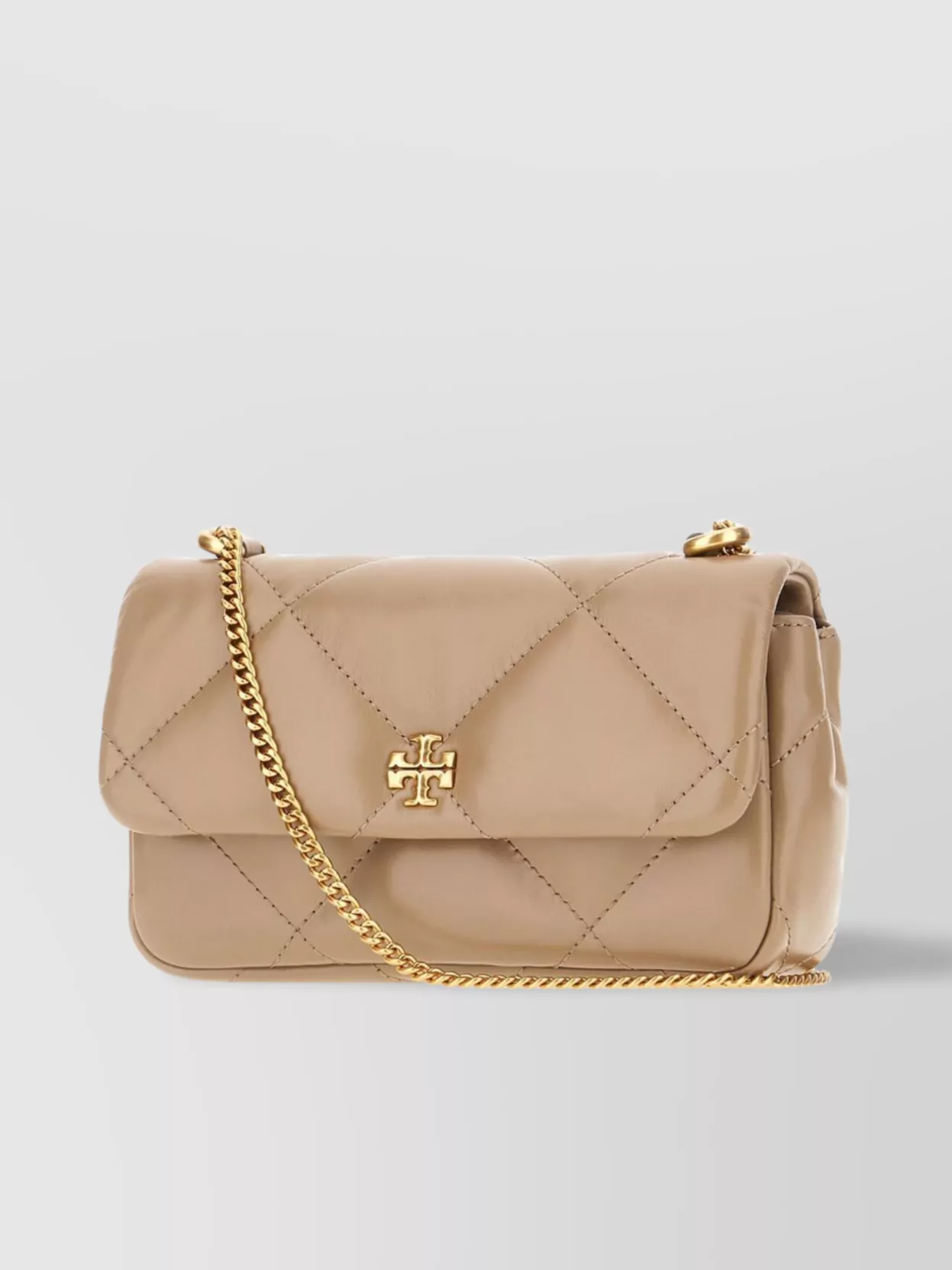 Tory Burch Mini Sac Bandoulière Kira En Cuir Cappuccino