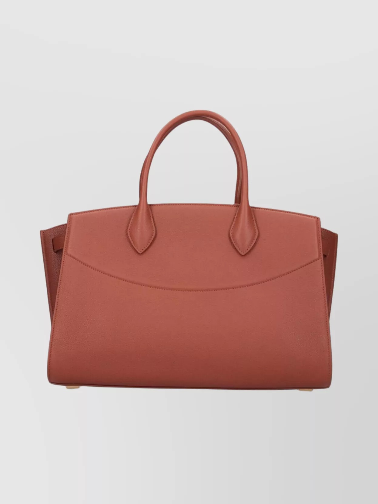 Ferragamo Structured Shoulder Bag Detachable Strap In Brown