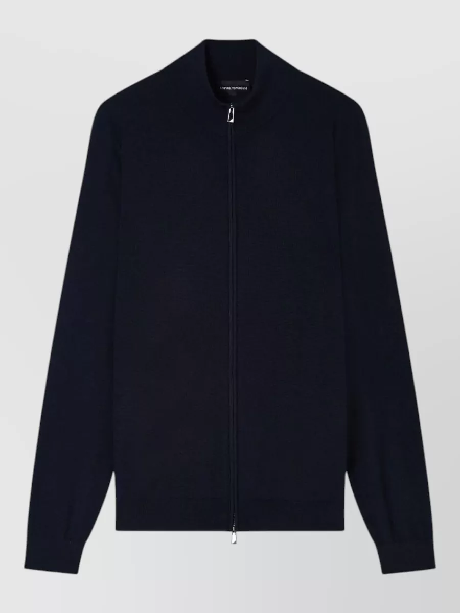 Emporio Armani Virgin wool zip-up long-sleeve cardigan