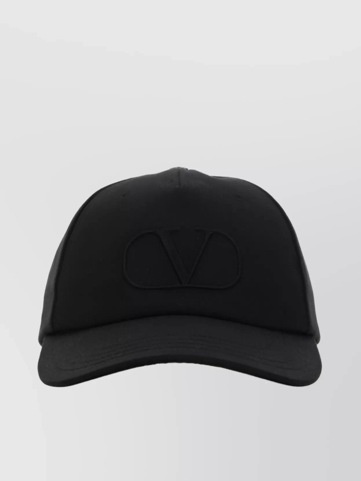 Shop Valentino Contoured Brim Six-panel Hat In Black