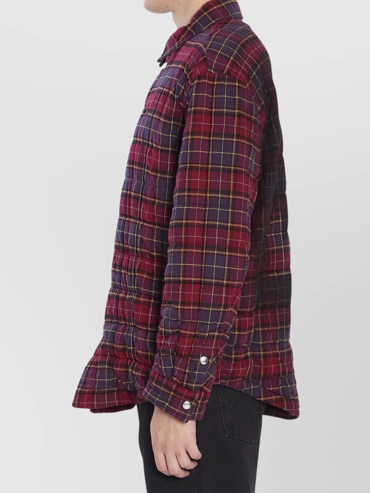 Off-White Overshirt With All-Over Check Pattern