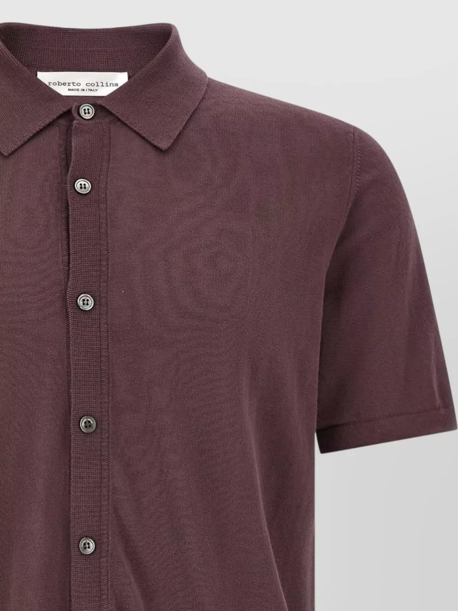 Roberto Collina Knitted Short-Sleeve Polo Shirt
