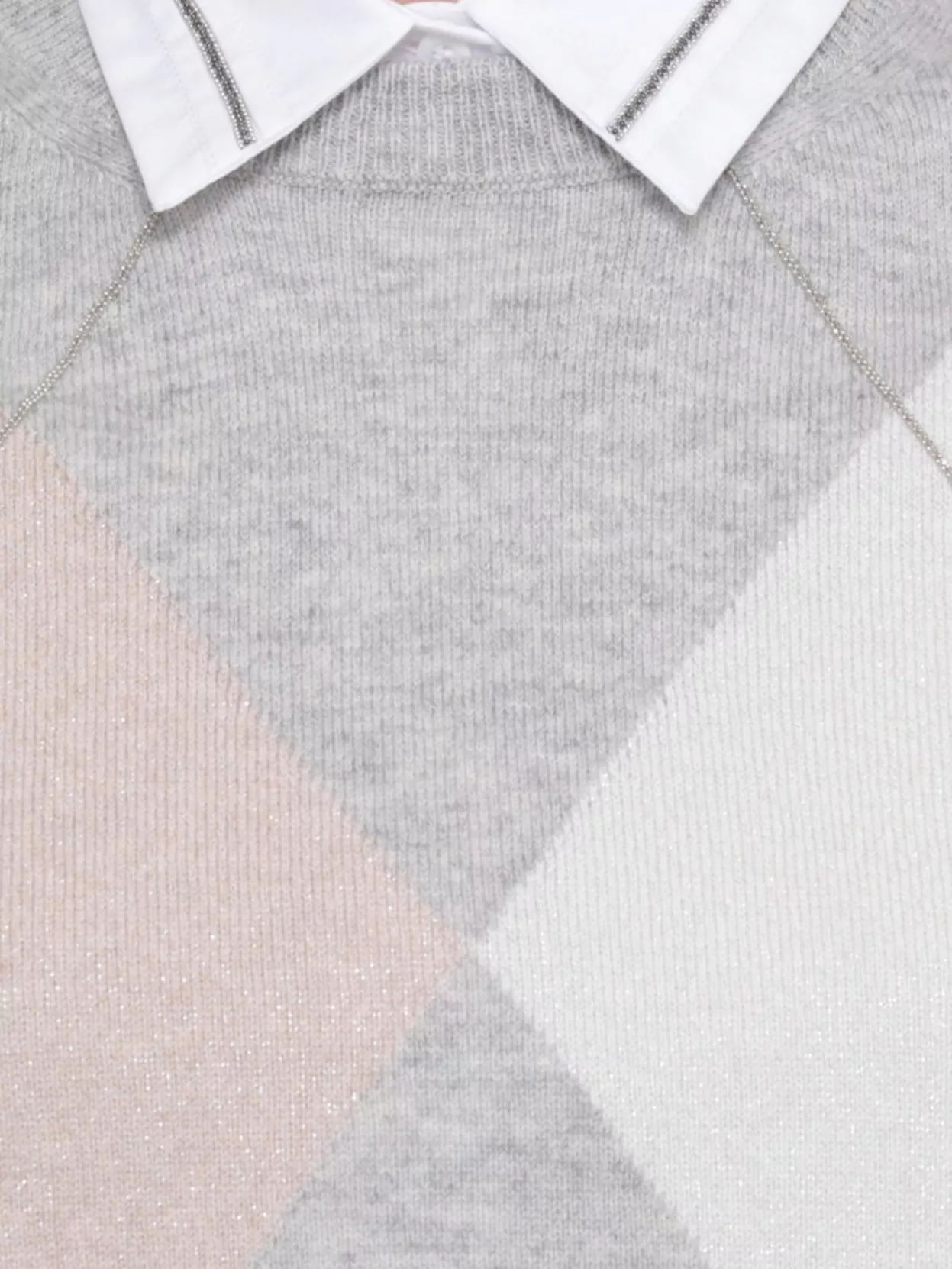 Peserico Argyle Pattern Wool And Silk Top In Multi