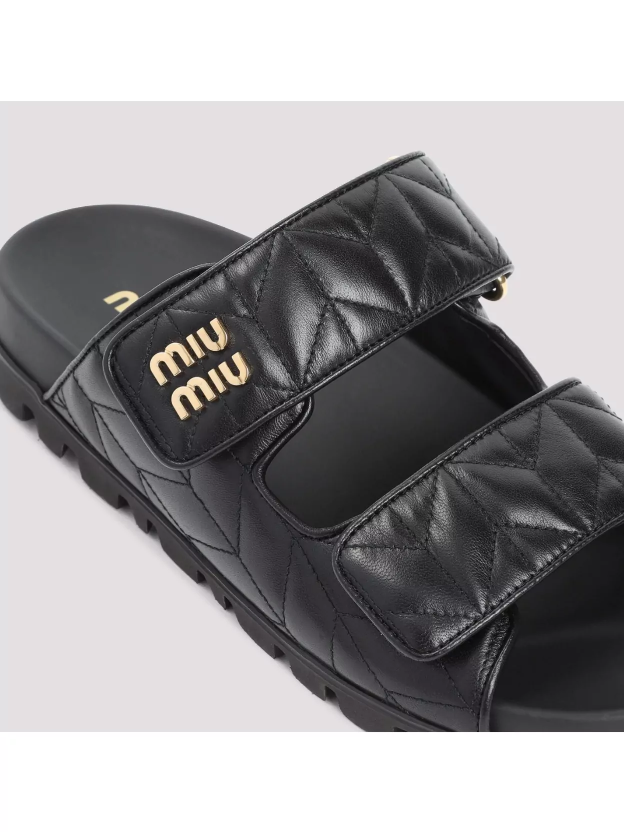 Miu Miu Atelasse Nappa Leather Sandals In Black