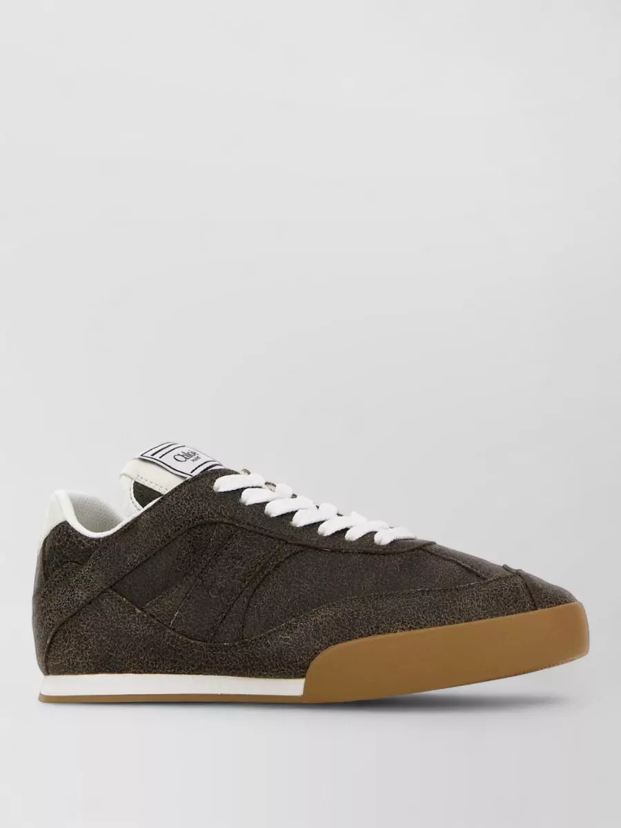 Chloé Leather Kick Low Top Sneakers Rubber Sole