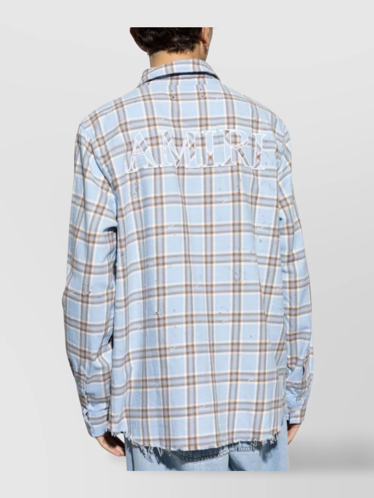 Amiri Distressed Checkered Cotton Shirt