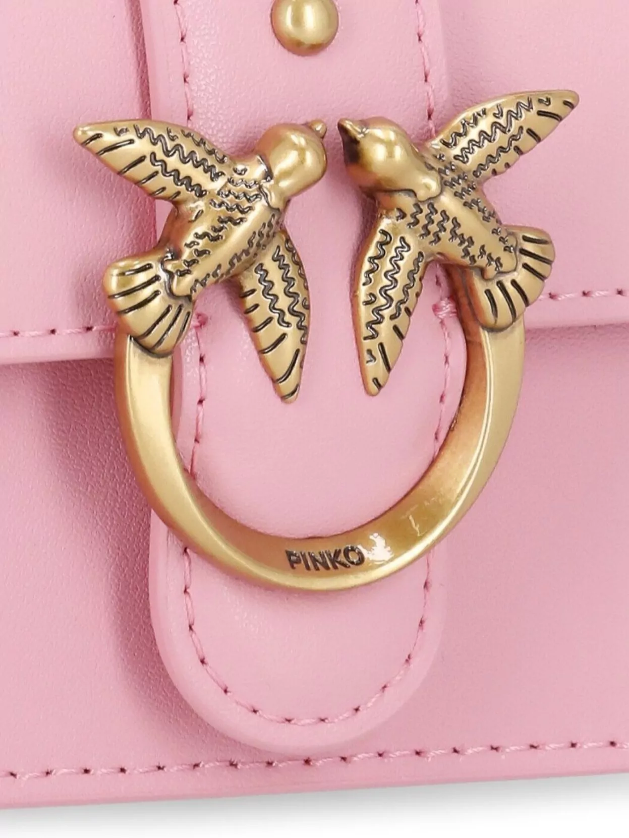 Pinko Leather Bird Chain Shoulder Bag