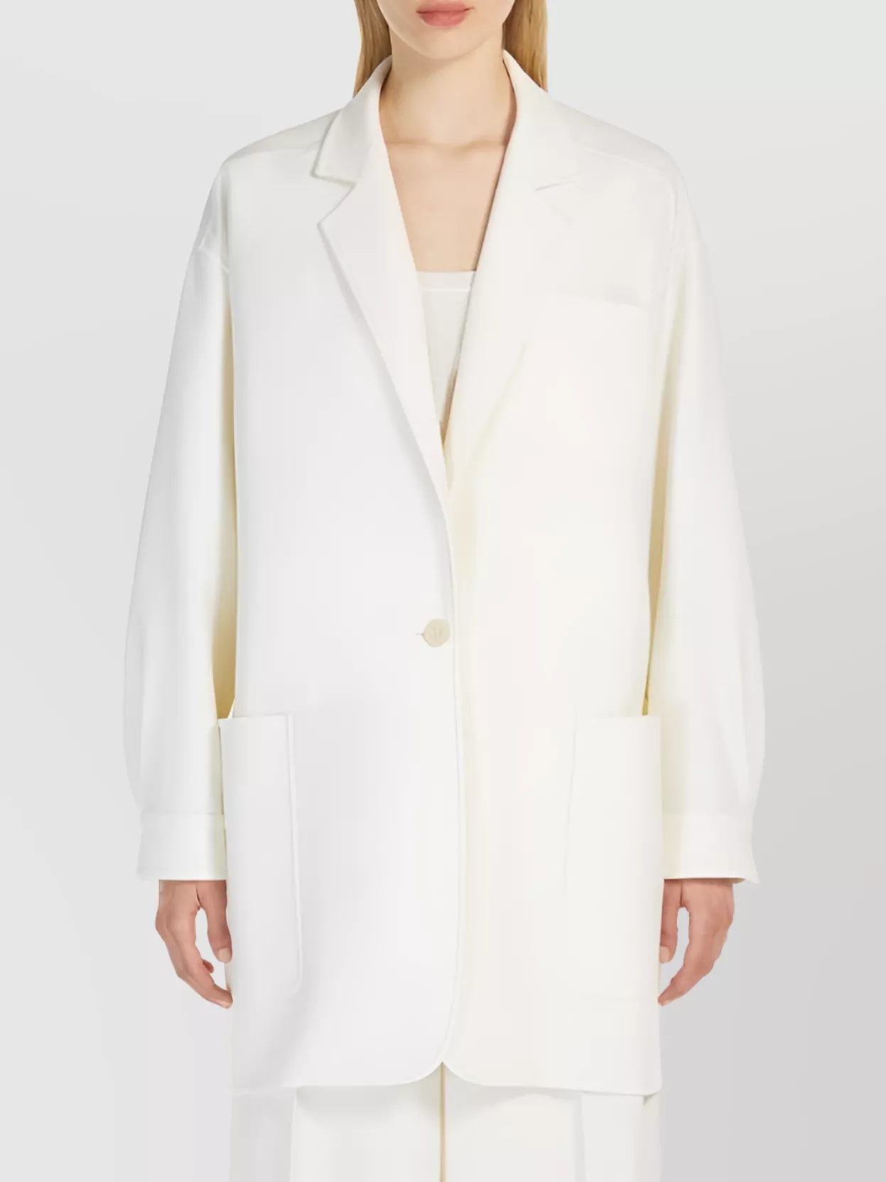 Max Mara Oversized Wool Canvas Jacket