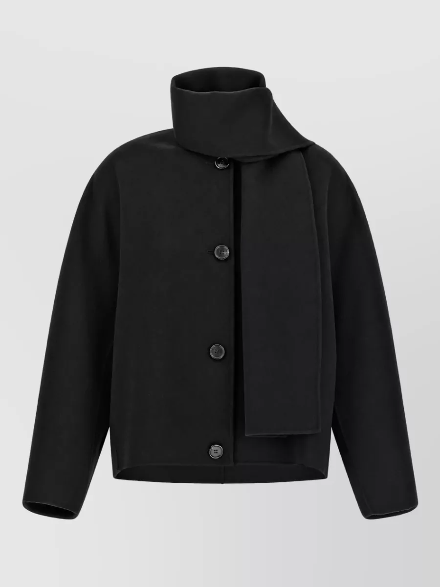S Max Mara Wool Crewneck Single Breasted Coat
