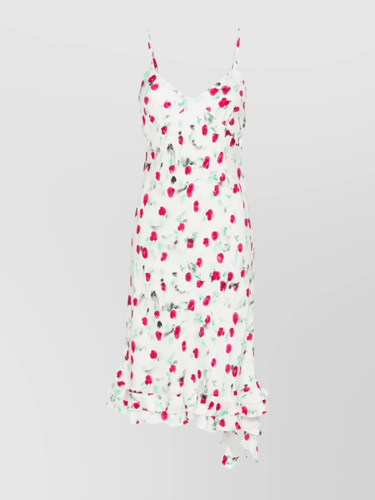 Shop Marni Floral Print Ruffle Hem Midi Dress