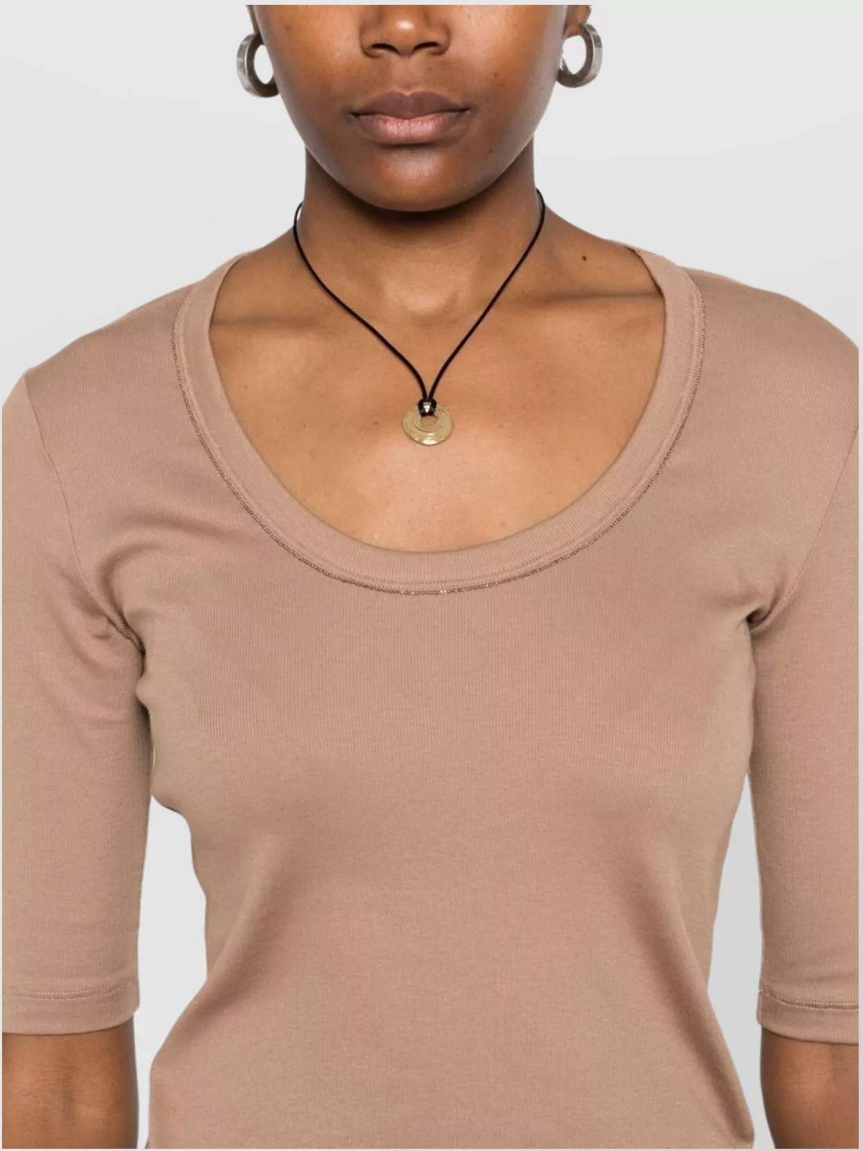 Fabiana Filippi Soft Texture Scoop Neck Cotton Top