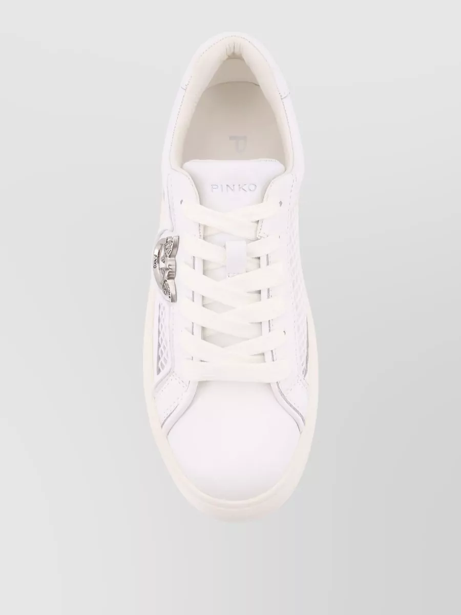 Pinko Low Top Sneakers Mesh Panels Embellishments