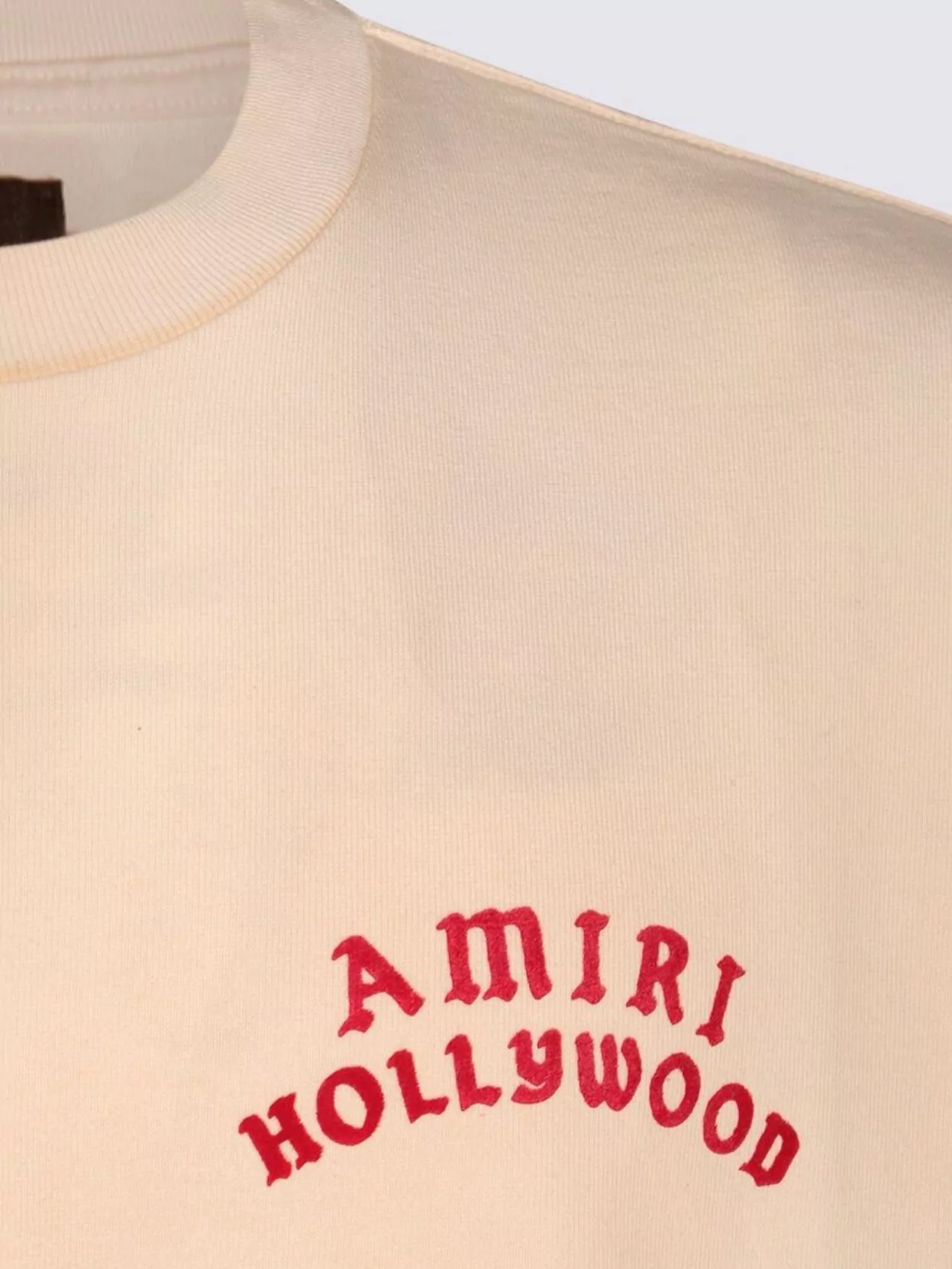 Amiri White Crewneck T-shirt With Logo Lettering On Front And Rear In Cotton Man In Pink