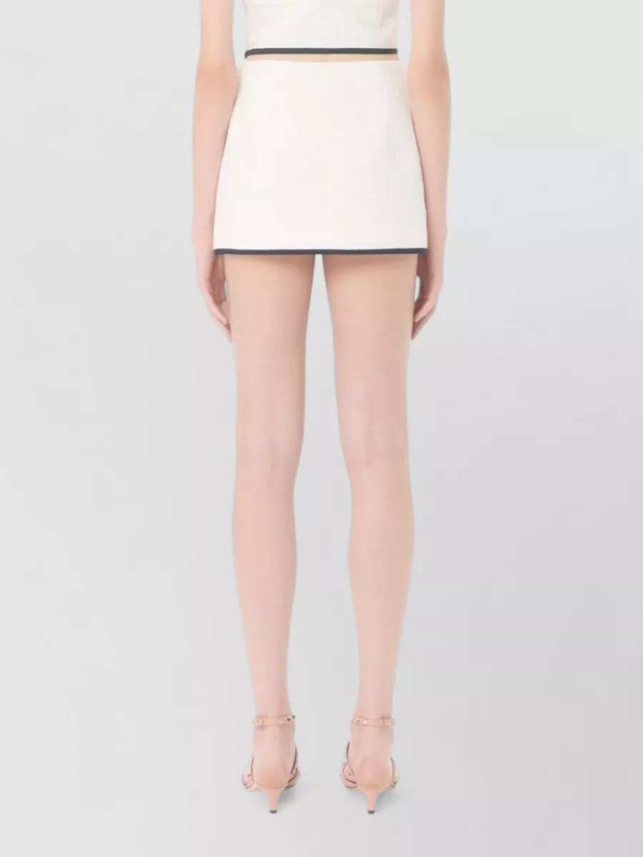 Valentino Cotton Tweed Fitted Skirt