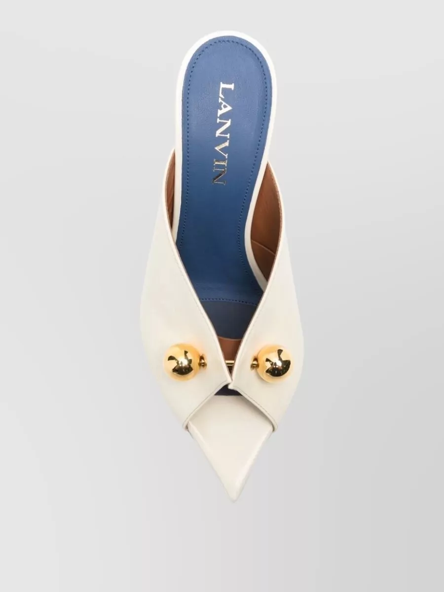 Lanvin Leather Open-Toe Mules