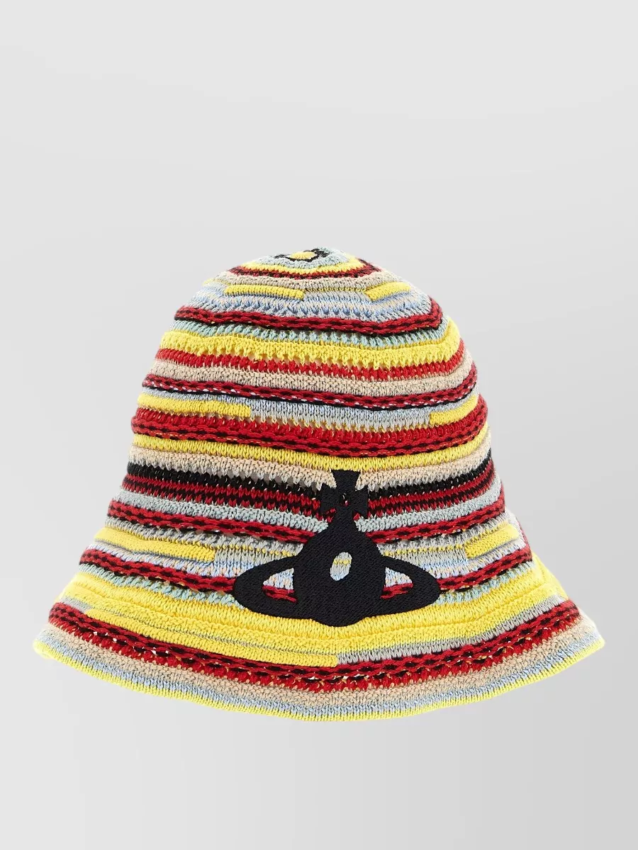 Vivienne Westwood Crochet bucket hat striped pattern wide brim