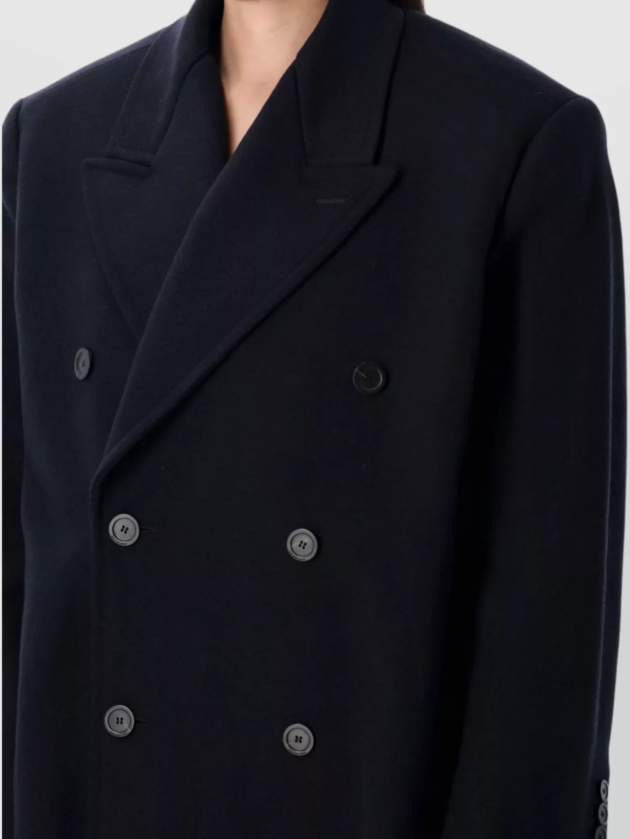 Balenciaga Oversized Double Breasted Wool Blend Coat