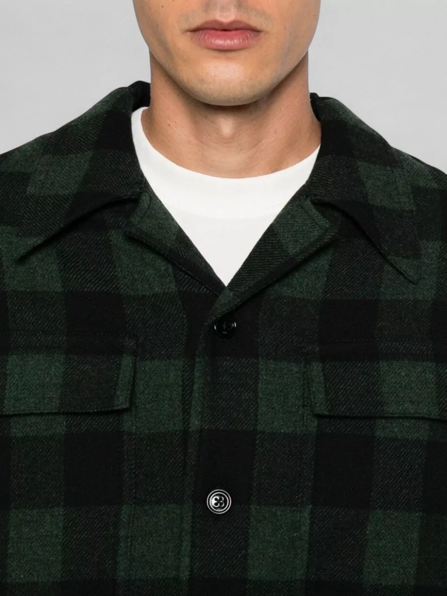 Ami Paris Checked Virgin Wool Oversized Shirt Jacket