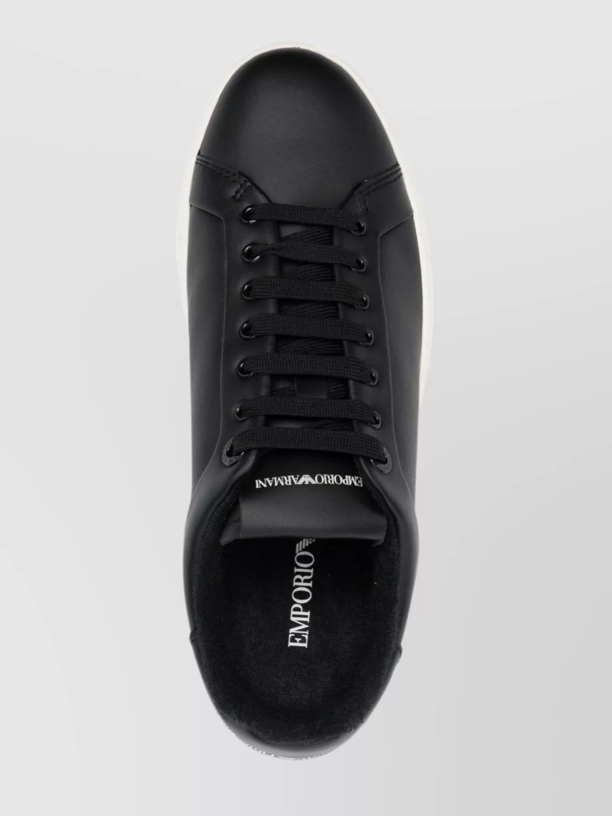 Emporio Armani Leather Blend Logo Sneakers