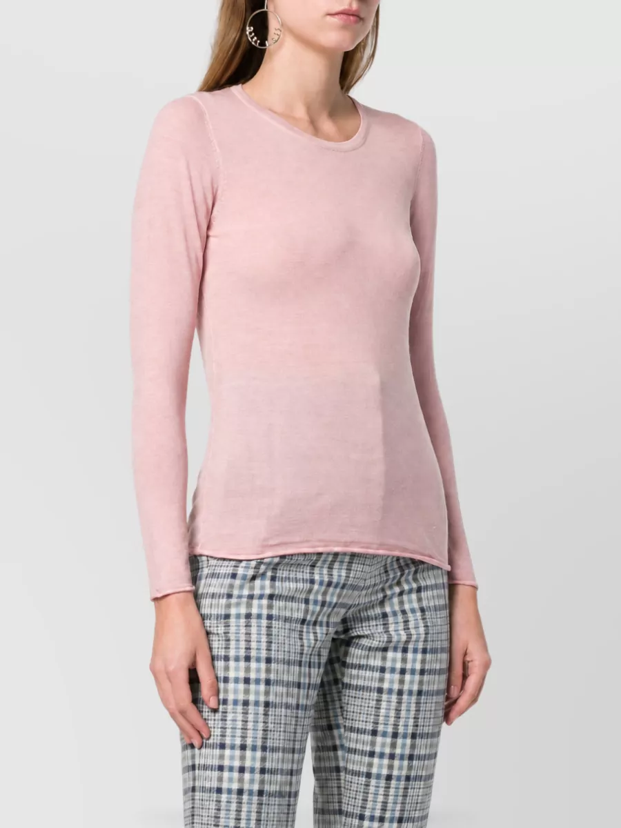 La Rose Merino Ribbed Slim-Fit Knitted Long-Sleeve Top