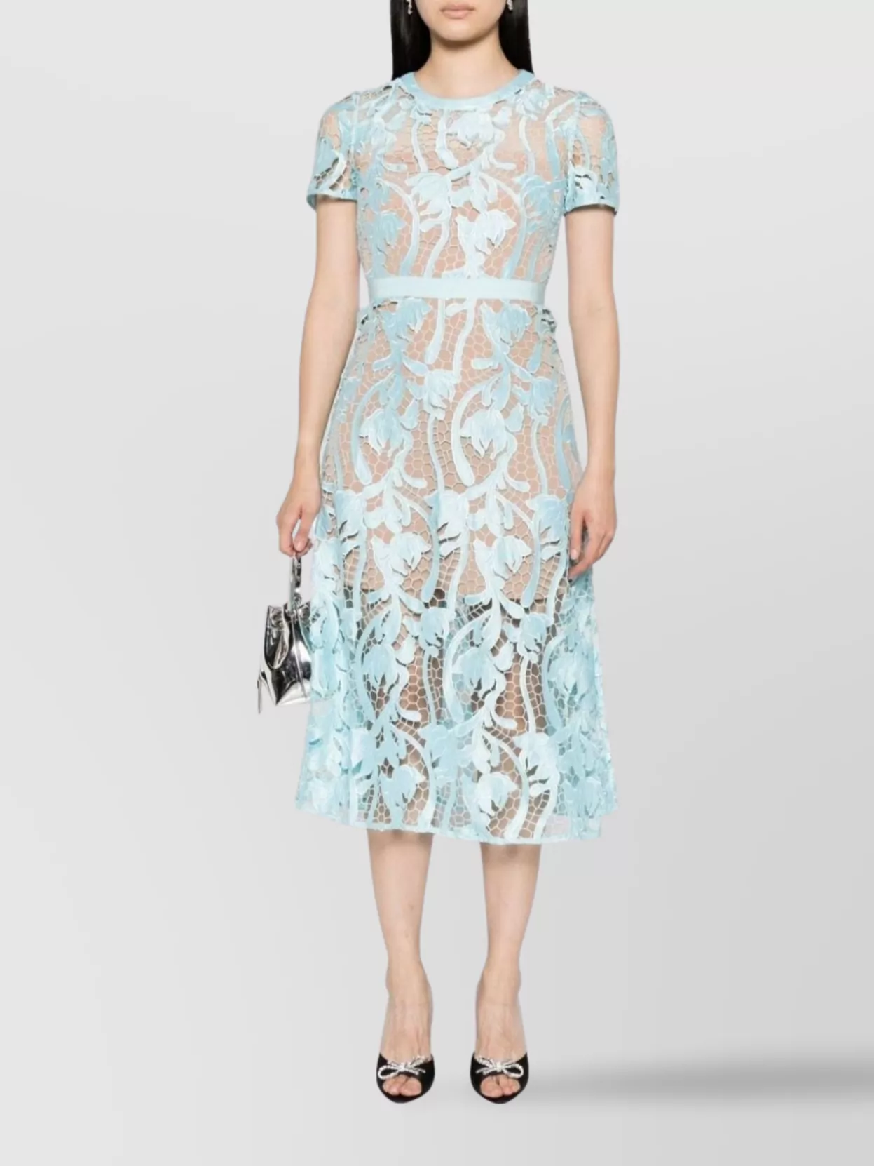 Self-Portrait Lace Flared Midi Dress