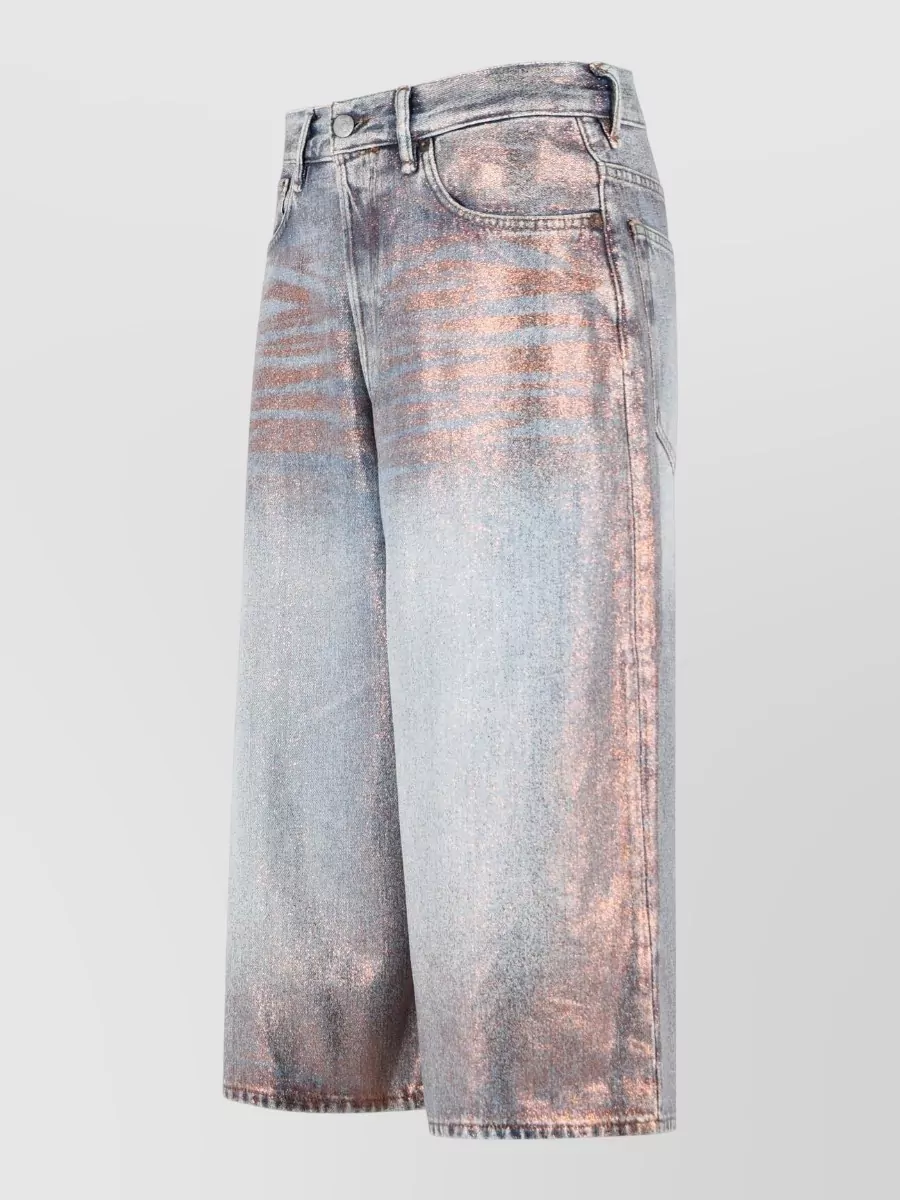 Acne Studios Glitter Effect Knee-Length Denim Bermuda Shorts