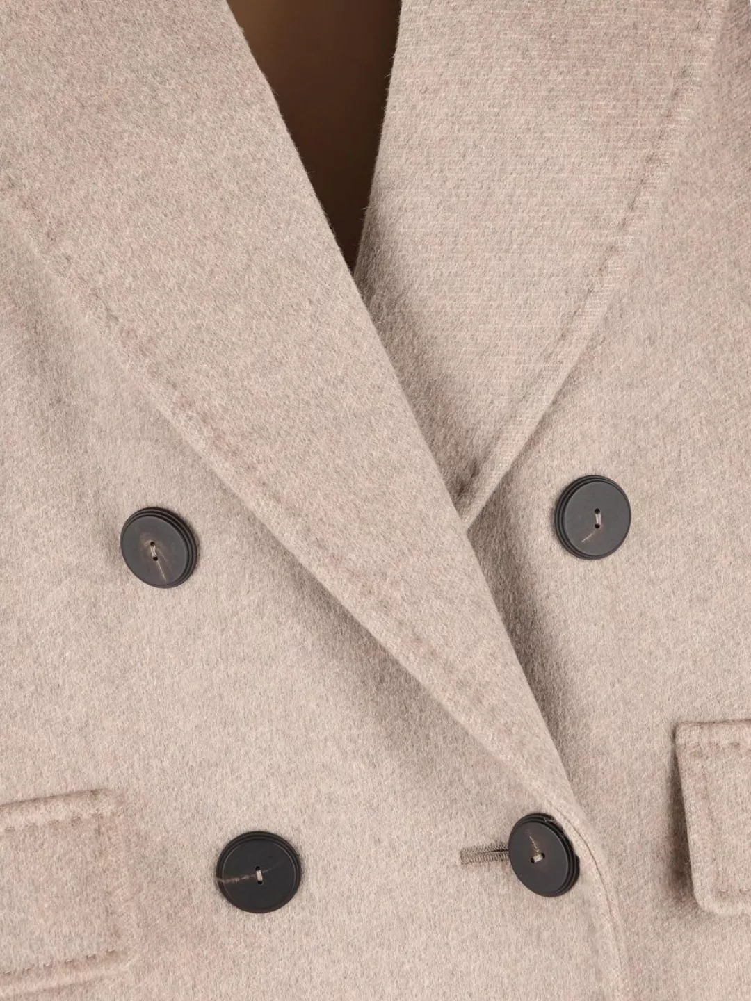 Max Mara Longline Double-breasted Coat Featuring Leather Undercollar In Multi