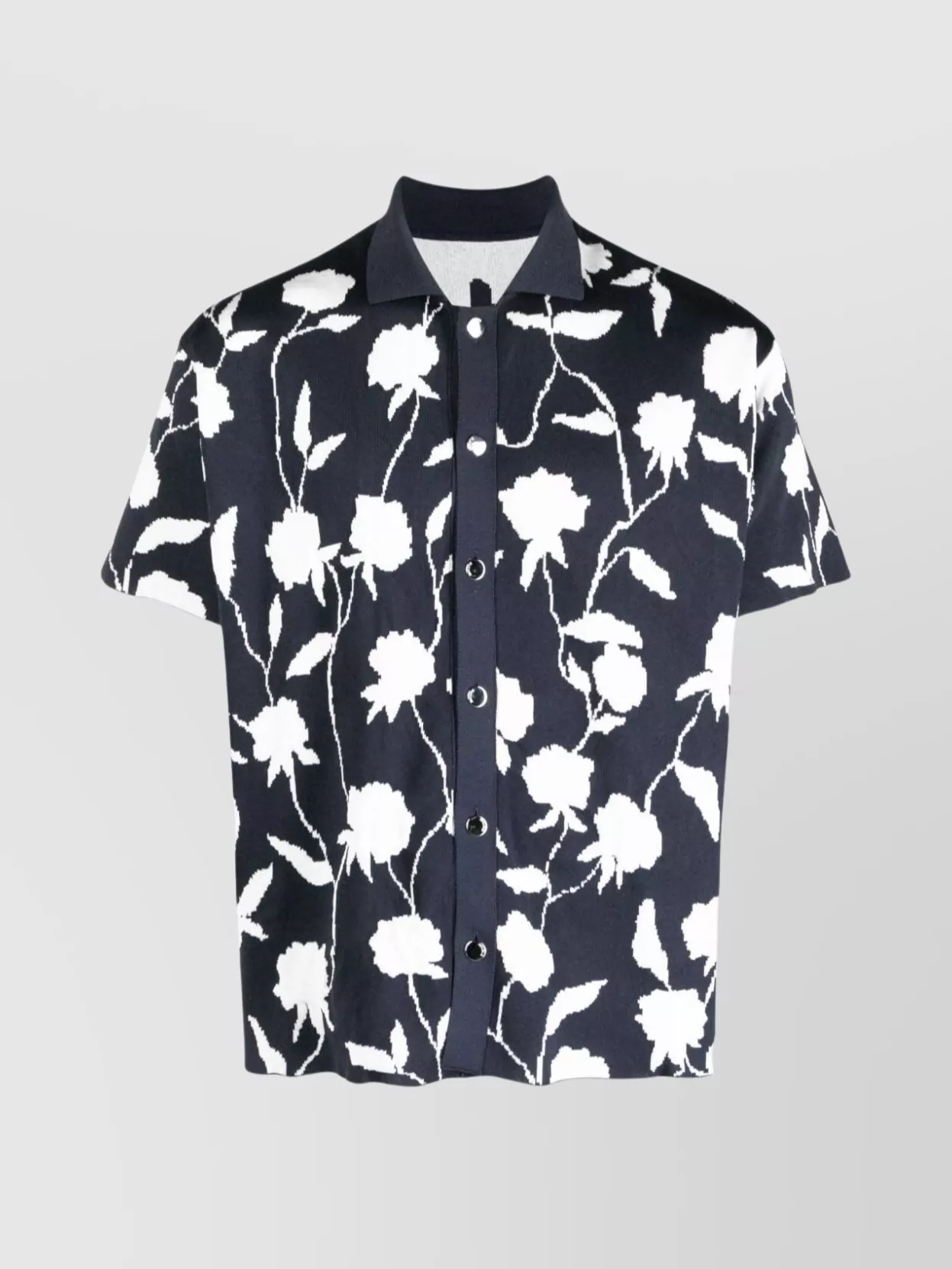 Shop Jacquemus La Chemise Maille Drop Shoulder Spread Collar Shirt In Black