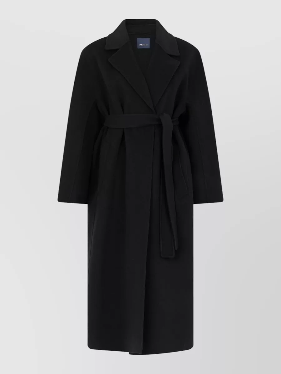 S Max Mara Virgin wool long belted coat